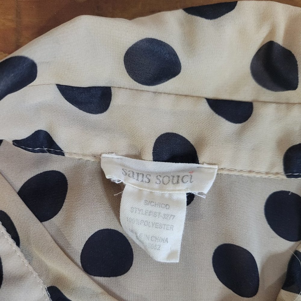 San Souci Polka Dot Sheer Blouse - Picture 7 of 8